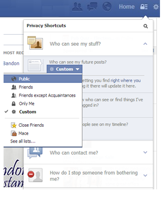 Facebook Privacy Screenshot