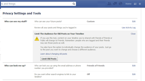 Facebook Privacy for Profiles